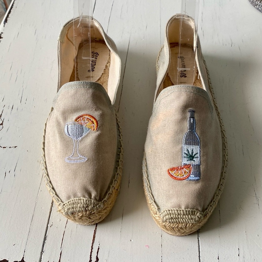 SOLUDOS Tan with Shades of Blue Tequila & Citrus Espadrille Flats 9